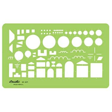 Imagem de Gabarito Desetec Eletro-Eletrônica e Simbologia Simplificada de Eletricidade, Verde, 19.5 x 11 cm, Trident