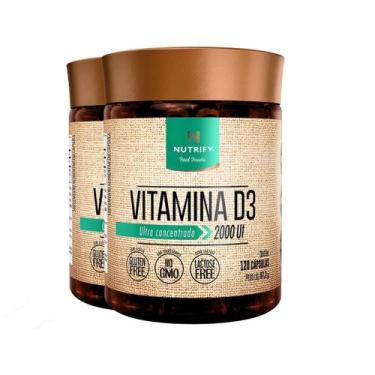 Imagem de Kit 2 Vitamina D3 2000 Ui Nutrify 120 Cápsulas