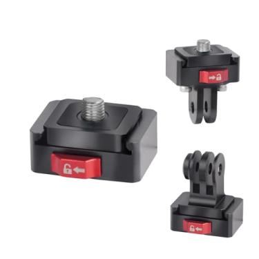 Imagem de Mechrig Placa de montagem de liberação rápida, braçadeira antivibração, suporte em V para câmeras de ação Insta360 Gimbal Tripé DSLR Gaiola