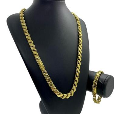 Imagem de Kit Friso S 10mm + Pulseira Banhado a Ouro 18K Premium - ToJoia18k