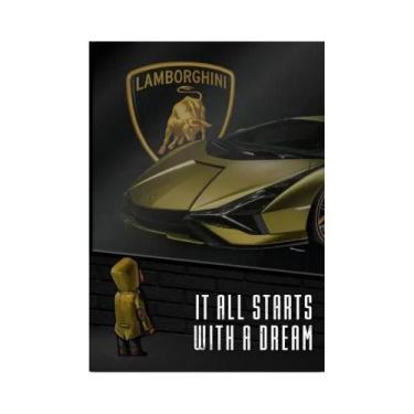 Imagem de Arte De Parede Em Tela De Carros Esportivos Motivacionais Para Homem, 