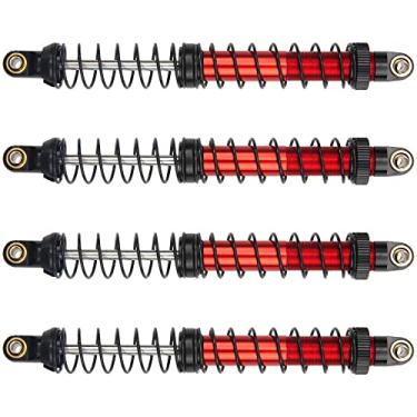 Imagem de Amortecedores ajustáveis de metal Vgoohobby 4 peças compatíveis com Axial SCX10 Traxxas TRX4 D90 90046 Redcat Gen7 1/10 RC Crawler Car (vermelho, 120 mm)