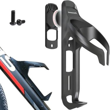 Imagem de Amazsafe Suporte de bicicleta para rastreador de ar oculto no suporte de garrafa de água, rastreador GPS antifurto universal MTB, suporte à prova d'água e gaiola de copo de bebida para todas as
