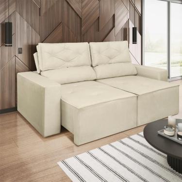 Imagem de Sofá Reclinável Retrátil Luxo 2 Lugares 1,80m Balaqui Decor Bege