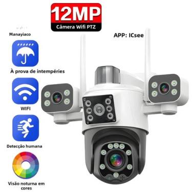 Imagem de 6K 12MP PTZ WIFI Câmera IP Externa Sem Fio Com Rastreamento Automático