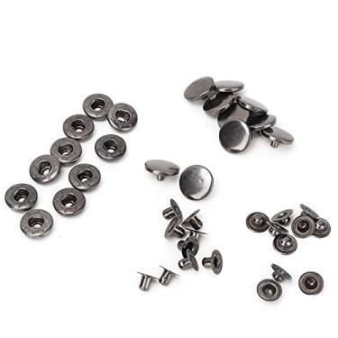 Imagem de Hztyyier Metal Stud Button Snap Button Clothes Durable Acessório para Obras de Arte DIY 10pcs Pressione o Fixador de Botões para a Loja de Roupas de Reparo Em Casa nº 1 831 Bronze (831 Gun Black