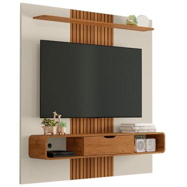 Imagem de Painel Tv 65 Pol Bancada Suspensa 158cm Lisboa Off/naturalle - Bechara
