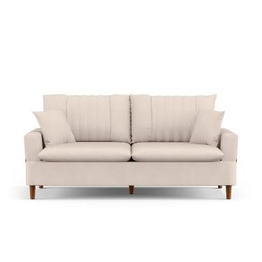 Imagem de Sofá Living 3 Lugares 180cm Com Almofadas Veras D05 Suede Bege Claro - Mpozenato