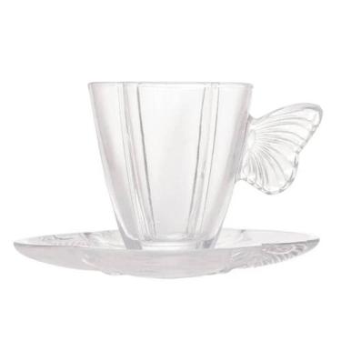 Imagem de Xicaras de cha de vidro borboleta 180ml wolff