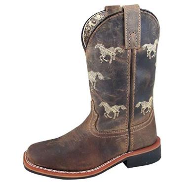Imagem de Smoky Mountain Boots Bota De Cowboy Estilo Western Infantil Rancher Marrom Óleo Envelhecido Em Couro