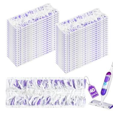Imagem de 40 refis de esfregão elétrico descartáveis compatíveis com esfregão Swiffer Power, almofadas Powermop para refis de várias superfícies para limpeza de piso, sem cheiro