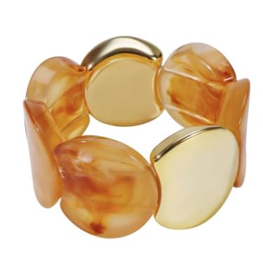 Imagem de Firstmeet Pulseira elástica de acrílico com coração grosso - Joias arquitetônicas minimalistas confortáveis para mulheres, Large, Acrílico, Sem Pedra Preciosa