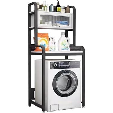 Imagem de Rack De Armazenamento Para Máquina De Lavar Tambor Com Metal, Armário Para Máquina De Lavar De 3 Andares, Sobre A Prateleira De Armazenamento Para Lavadora E Secadora Com Pés Ajustáve, C