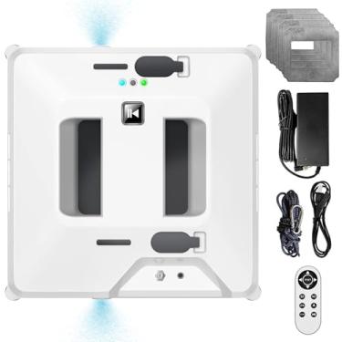 Imagem de Robô aspirador de pó inteligente para limpeza de janelas - jato duplo de água, limpeza rápida de 2 min/㎡, bateria UPS e trava de segurança de 20 min para vidros sem moldura