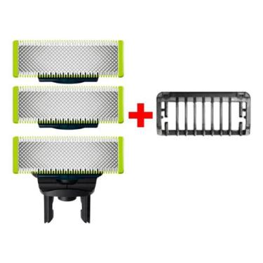 Imagem de 03 Laminas Refil + 01 Pente P/ Barbeador Oneblade Philips - One Blade,