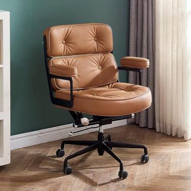 Imagem de Cadeira De Escritório, Cadeira De Jogos, Cadeira De Computador, Cadeira De Mesa, Cadeira Ergonômica De Couro Pu, Cadeira De Escritório Em Casa Com Encosto Médio De 120 °, Cadeira De Computa