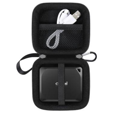 Imagem de Lacdo Estojo De Transporte De Disco RíGido Para Crucial X6 / Wd Elements Se Ssd PortáTil 1tb 2tb 4tb Usb 3.2 Unidades De Estado SóLido Externas Eva à Prova De Choque, Preto+Preto