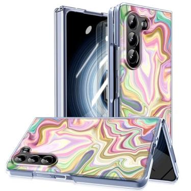 Imagem de MIDIIUGCT Capa magnética para Galaxy Z Fold 5, círculo magnético integrado e carregamento sem fio, capa à prova de choque de grau militar para Z Fold 5 [Ripple] MUS-CXDZ-07-07