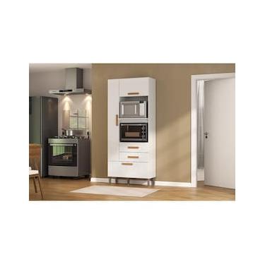 Imagem de Armário Multiuso Atualle Seul 3 Portas 2 Gavetas Nicho Forno Micro-ondas