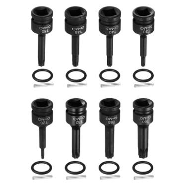 Imagem de HARFINGTON Conjunto de 8 peças de soquete Torx de 1/5.1 cm T20/T30/T40/T45/T50/T52/T55/T60 Impact 6 pontos Star Bit Sockets CR-MO Aço com contrapino e anel de vedação para adaptador de oficina