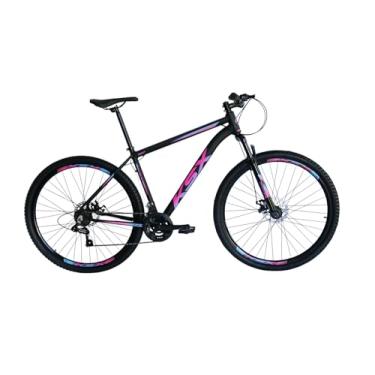 Imagem de Bicicleta Bike Aro 29 MTB Alumínio KSX SD7 24 Velocidades Câmbio ESPECIAL Cabeamento Interno Unissex (PRETA (ADS PINK/AZUL), 19)