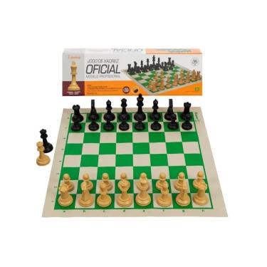 Imagem de Jogo de Xadrez Profissional com Tabuleiro e 2 Damas Extras
