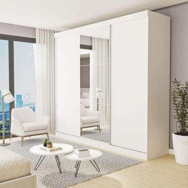 Imagem de Guarda Roupa Casal Barcelona 3pts 4gvts 3 Espelhos Minastex Branco