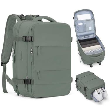 Imagem de Mochila de viagem coofay Carry on expansível verde oliva