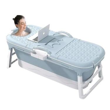 Imagem de Banheira Ofurô Dobrável Portátil Adulto 117 Cm com Suporte Vg+ - VG PL