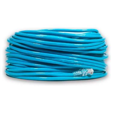 Imagem de Cabo De Rede Patch Cord 50 Metros CAT6 100% Cobre Azul Ethernet Lan Ut