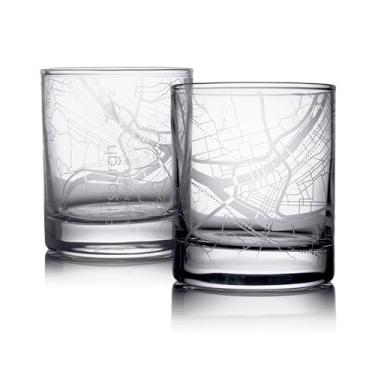 Imagem de Conjunto de 2 copos de uísque com mapa de Pittsburgh, copos rochosos, 25 ml, copos antiquados para beber uísque escocês, bourbon, coquetel, conhaque, vodca, gin, tequila, rum, licor de centeio