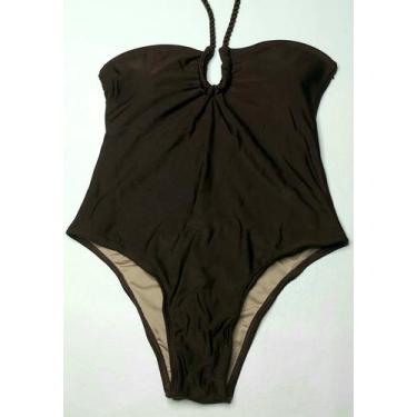 Imagem de Maiô body sem alça decote gota alças trançadas c bojo - Tropicana Moda