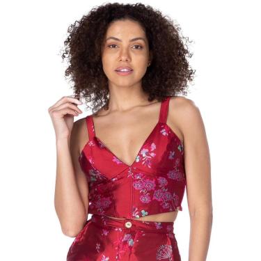 Imagem de Blusa Onça Preta Top Corcelet Jacquard IV22 Rosa Feminino-Feminino