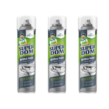 Imagem de Kit 3 Brilho Inox Spray Limpador De Uso Geral Domline 300Ml