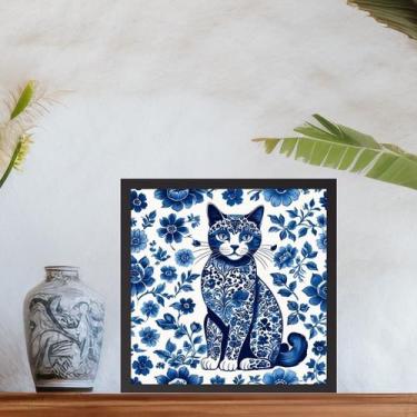 Imagem de Quadro Gato Estilo Azulejo Português - 33x33cm - Quadros On-line, Mold