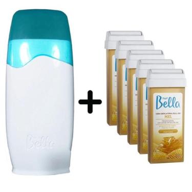 Imagem de Kit Depilador Elétrico Depilação + 5 Ceras Refil Mel - Depil Bella