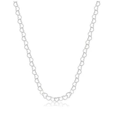 Imagem de Colar Corrente Prata Maciça 925 Original Coração 45 Cm - Lojas La&Ny, 