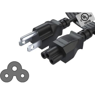 Imagem de Novo cabo de alimentação CA extra longo de 12 pés (3,6 m) com 3 pinos para laptop Dell IBM HP Compaq Asus Sony Toshiba Lenovo Acer Gateway Notebook Carregador Pwr: IEC-60320 IEC320 C5 para NEMA 5-15P