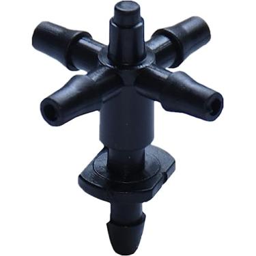 Imagem de Conector de Irrigação por Gotejamento Tubulação de 3/5 mm Junta de Irrigação 1/20.3 cm Farpas 5 Maneiras Cruzadas Desviador de Água Marceneiro Adaptador de Seta Divisores de Jardim Sistemas de