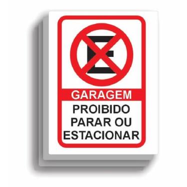 Imagem de Kit 5 Placas Sinalização Proibido Estacionar Casa Garagem - Ki Revesti