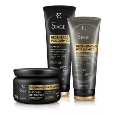 Imagem de Kit Shampoo + Condicionador + Mascara - EUDORA, Regeneração pos Quimic