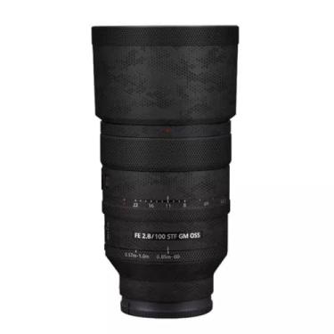 Imagem de Adesivo de lente de câmera para Sony FE 100 mm F2.8 STF GM Macro Coat Wraps Film Protector Vinyl Decal Skin 100 2.8 (Mamba) Preto)
