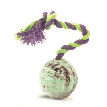 Imagem de LOS ANDES Brinquedo para cães com corda e bola, brinquedo interativo para filhotes de cabo de guerra, brinquedos de corda de algodão ecológicos, raça de cachorro médio/pequeno, não adequado para cães