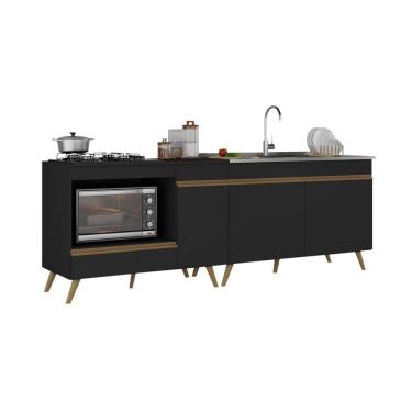 Imagem de Kit Balcão Cozinha para Cooktop/Forno 105cm e Gabinete Pia 120cm Veneza Multimóveis MP2290