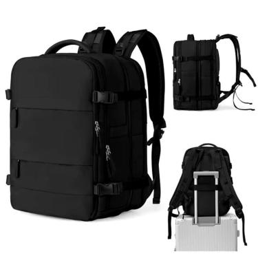Imagem de Mochila Impermeável Expansível Notebook Usb Reforçada-Preto