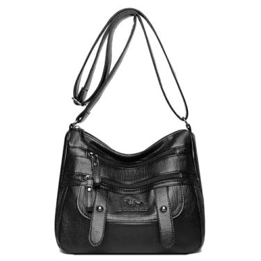 Imagem de Bolsa Transversal Feminina Pequena, Bolsa Feminina de Ombro Casual, Bolsas Femininas Transversal para Uso Diário, Moda e Passeio (Preto)