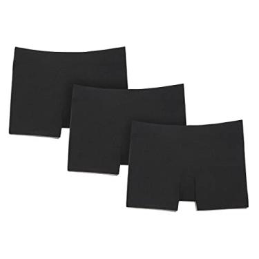 Imagem de Knix Short Sonho Super à Prova de Vazamentos – Roupa Íntima ou Pijama Feminino – Preto, PP (Pacote com 3)