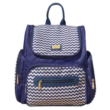 Imagem de Mochila Maternidade Griff Baby Chevron Premium Azul Marinho