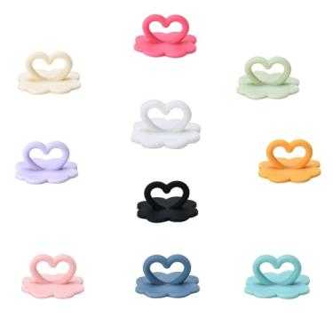 Imagem de 10 peças de acessórios para copos Stanley multicoloridos, gancho adesivo de silicone macio para copo, capa de celular, copo de água, decoração de garrafa de água, trevo de quatro folhas, anéis de