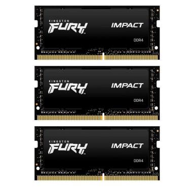 Imagem de Kit 3x Memória RAM Para Notebook DDR4 16gb 3200Mhz CL20 Kingston Fury Impact KF432S20IB/16